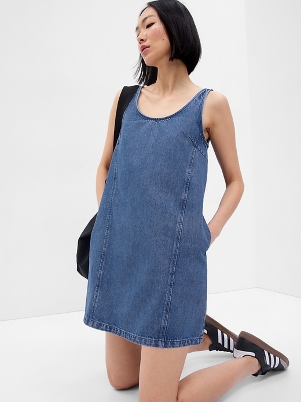 Gap A line denim mini dress size 4 NWT